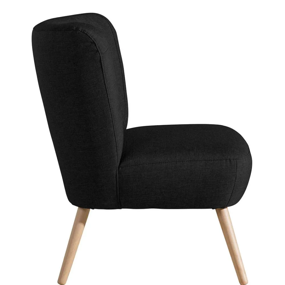 Wohnen Sessel<Wohnzimmer Stoffsessel in Schwarz - Adaliz
