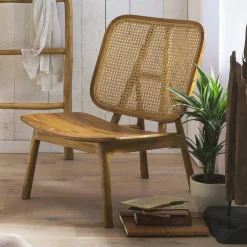 Wohnen Sessel<Wohnzimmer Stuhl aus Teak Massivholz - Vivienno