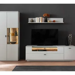 Wohnen Wohnwände<Wohnzimmer TV Anbauwand 270 cm breit - Apulco (dreiteilig)