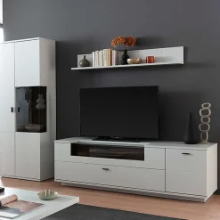 Wohnen Wohnwände<Wohnzimmer TV Anbauwand 270 cm breit - Apulco (dreiteilig)