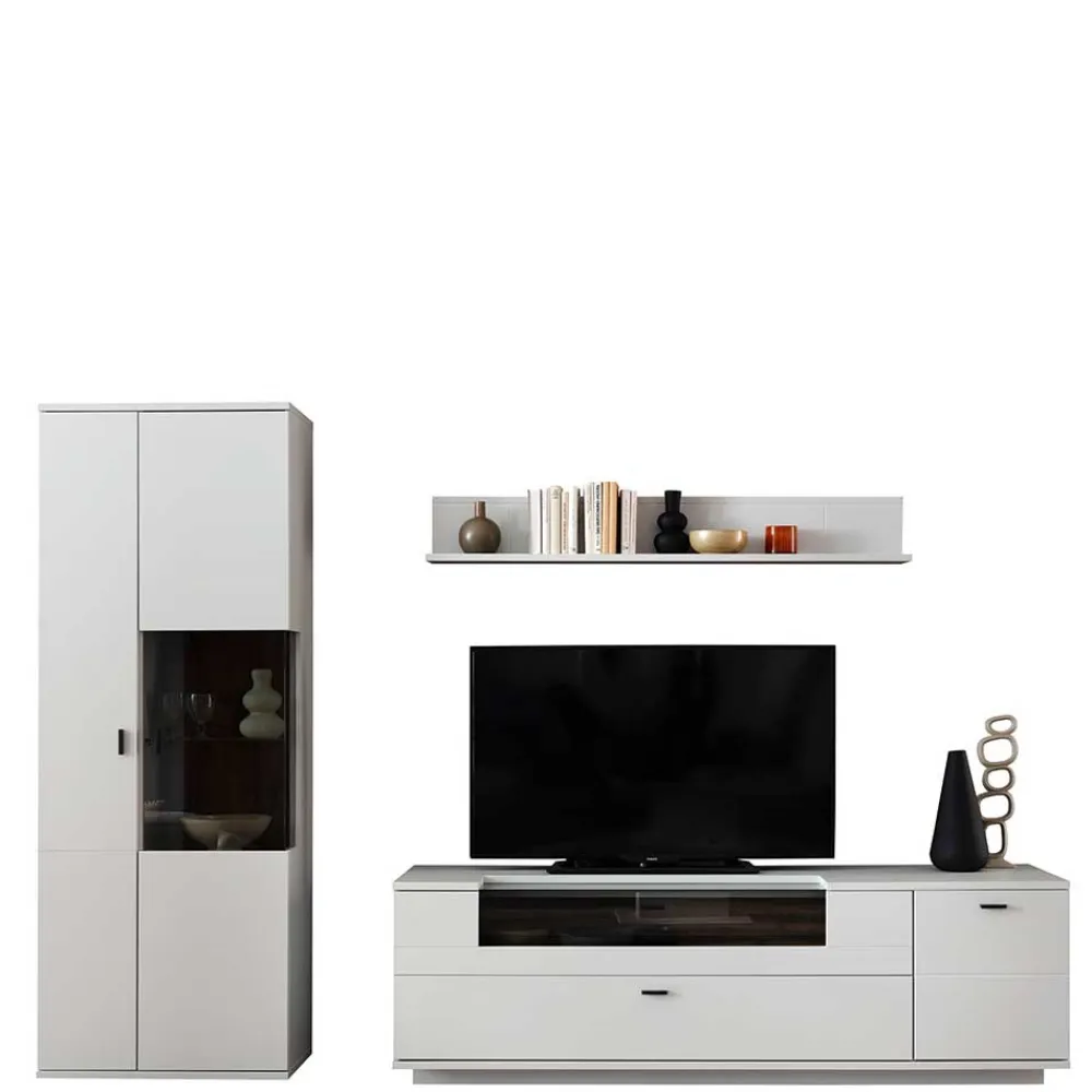 Wohnen Wohnwände<Wohnzimmer TV Anbauwand 270 cm breit - Apulco (dreiteilig)