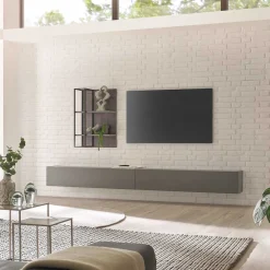 Wohnen Wohnwände<Wohnzimmer TV Anbauwand hängend - Mundo (dreiteilig)