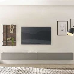 Wohnen Wohnwände<Wohnzimmer TV Anbauwand hängend - Mundo (dreiteilig)