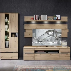 Wohnen Wohnwände<Wohnzimmer TV Anbauwand in Wildeiche - Kuetra (dreiteilig)