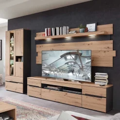 Wohnen Wohnwände<Wohnzimmer TV Anbauwand in Wildeiche - Kuetra (dreiteilig)
