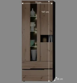 Wohnen Wohnwände<Wohnzimmer TV Anbauwand in Wildeiche - Kuetra (dreiteilig)