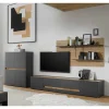 Wohnen Wohnwände<Wohnzimmer TV Anbauwand Kombi - Ahilav (dreiteilig)