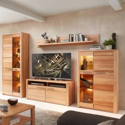 Wohnen Wohnwände<Wohnzimmer TV Anbauwand Möbelset - Amyonta (vierteilig)
