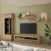Wohnen Wohnwände<Wohnzimmer TV-Möbel-Set in Eiche - Brocus (vierteilig)