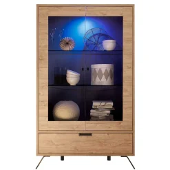 Wohnen Vitrinen<Wohnzimmer Vitrine im Eiche Dekor - Rodonda