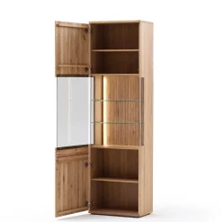 Wohnen Vitrinen|Schränke<Wohnzimmer Vitrine in Eiche Bianco geölt - Crupean