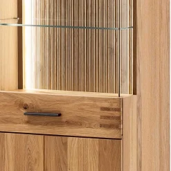 Wohnen Vitrinen|Schränke<Wohnzimmer Vitrine in Eiche Bianco geölt - Crupean