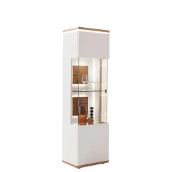 Wohnen Vitrinen<Wohnzimmer Vitrine in Soft White und Wildeiche - Yordyn