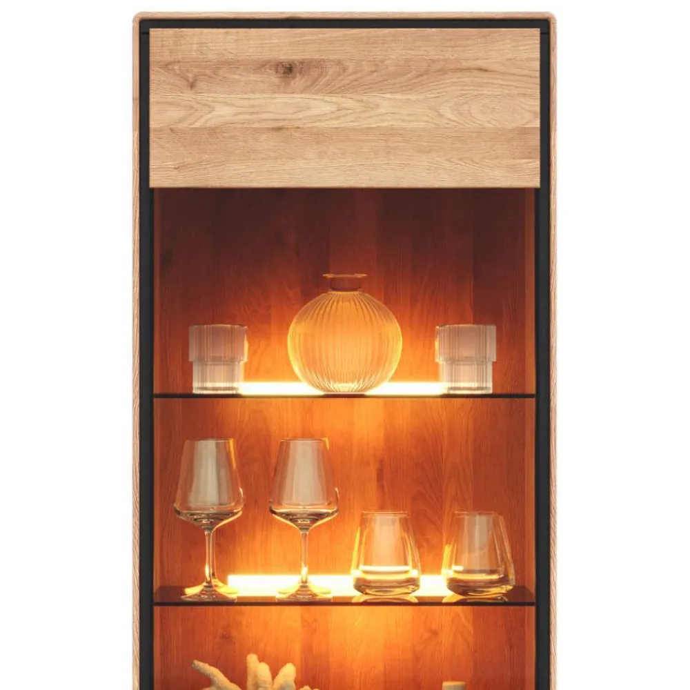 Wohnen Vitrinen<Wohnzimmer Vitrine mit Hirnholz Applikation - Shipper