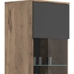 Wohnen Vitrinen<Wohnzimmer Vitrinenschrank in der Größe 57x200x37 cm - Lucios