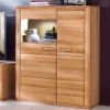 Wohnen Highboards|Vitrinen<Wohnzimmer Vitrinenschrank Athias aus Kernbuche