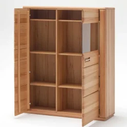 Wohnen Highboards|Vitrinen<Wohnzimmer Vitrinenschrank Athias aus Kernbuche