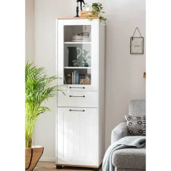 Wohnen Vitrinen<Wohnzimmer Vitrinenschrank in Weiß - Cabinda