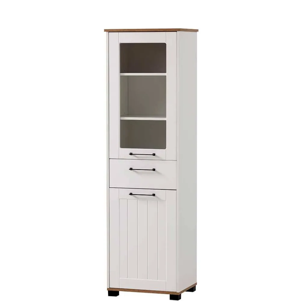 Wohnen Vitrinen<Wohnzimmer Vitrinenschrank in Weiß - Cabinda