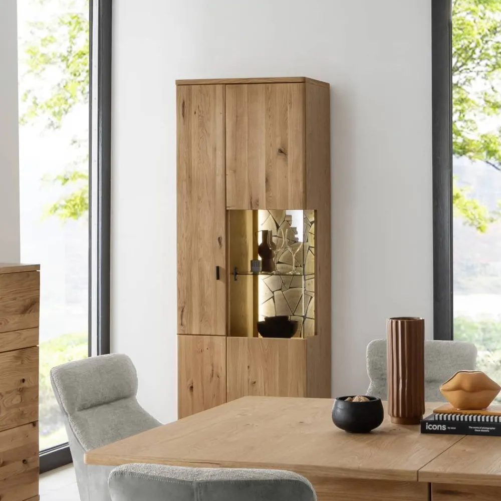 Wohnen Vitrinen<Wohnzimmer Vitrinenschrank in Wildeiche - Dagmy