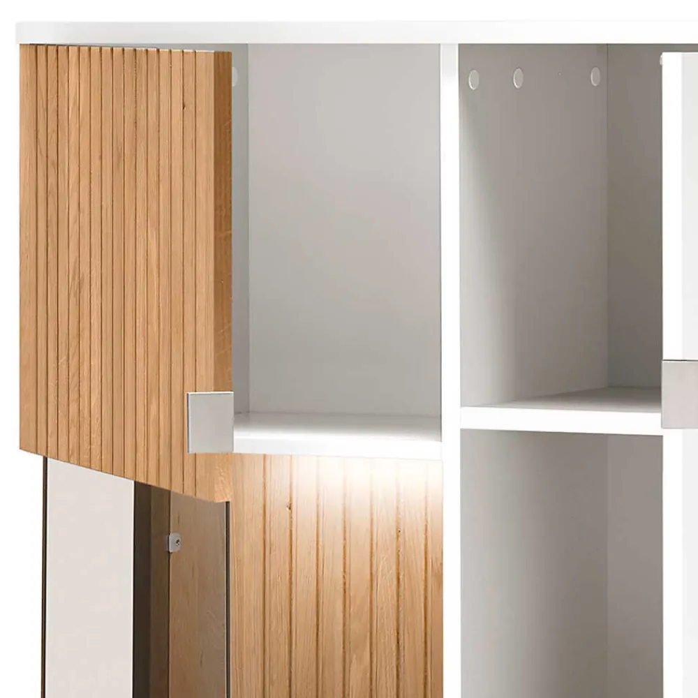 Wohnen Highboards|Vitrinen<Wohnzimmer Vitrinenschrank mit LED Beleuchtung - Miloris