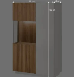 Wohnen Highboards|Vitrinen<Wohnzimmer Vitrinenschrank mit LED Beleuchtung - Miloris