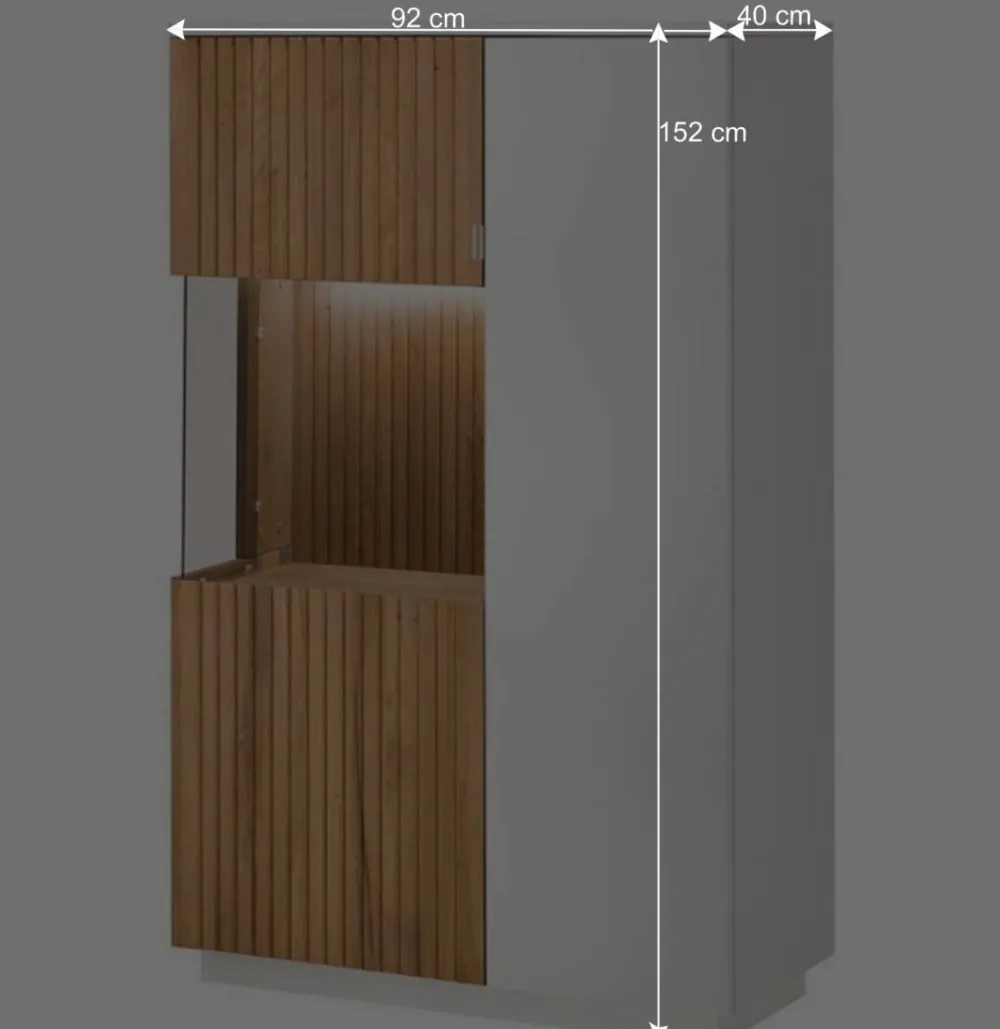Wohnen Highboards|Vitrinen<Wohnzimmer Vitrinenschrank mit LED Beleuchtung - Miloris
