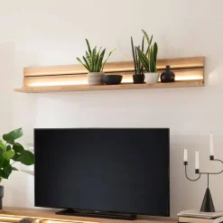 Wohnen Regale<Wohnzimmer Wandboard aus hellem Massivholz - Azzurian