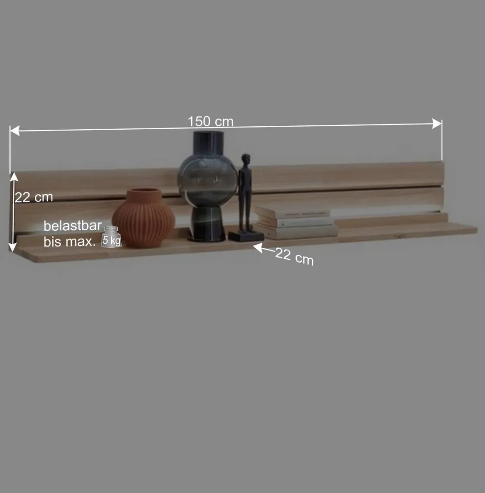 Wohnen Regale<Wohnzimmer Wandboard aus hellem Massivholz - Azzurian