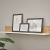 Wohnen Regale<Wohnzimmer Wandboard in Weiß & Wildeiche NB - Nonessia