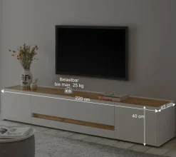 Wohnen Wohnwände<Wohnzimmer Wandregal & TV Board - Nonessia (zweiteilig)