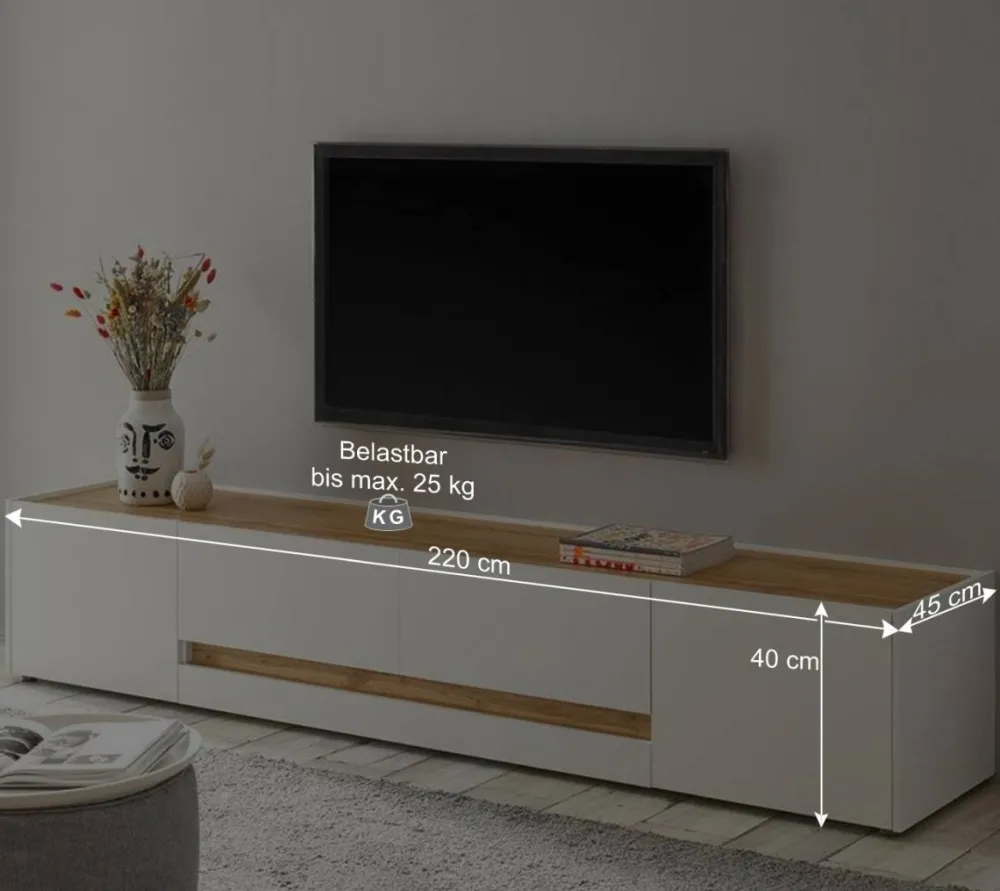 Wohnen Wohnwände<Wohnzimmer Wandregal & TV Board - Nonessia (zweiteilig)