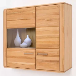 Wohnen Wohnwände<Wohnzimmer Wohnwand Athias aus Kernbuche (vierteilig)