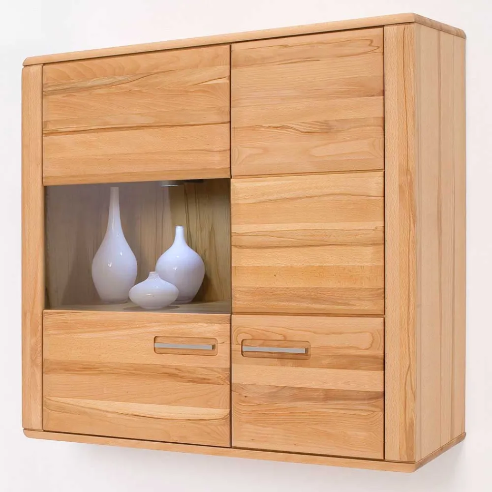 Wohnen Wohnwände<Wohnzimmer Wohnwand Athias aus Kernbuche (vierteilig)