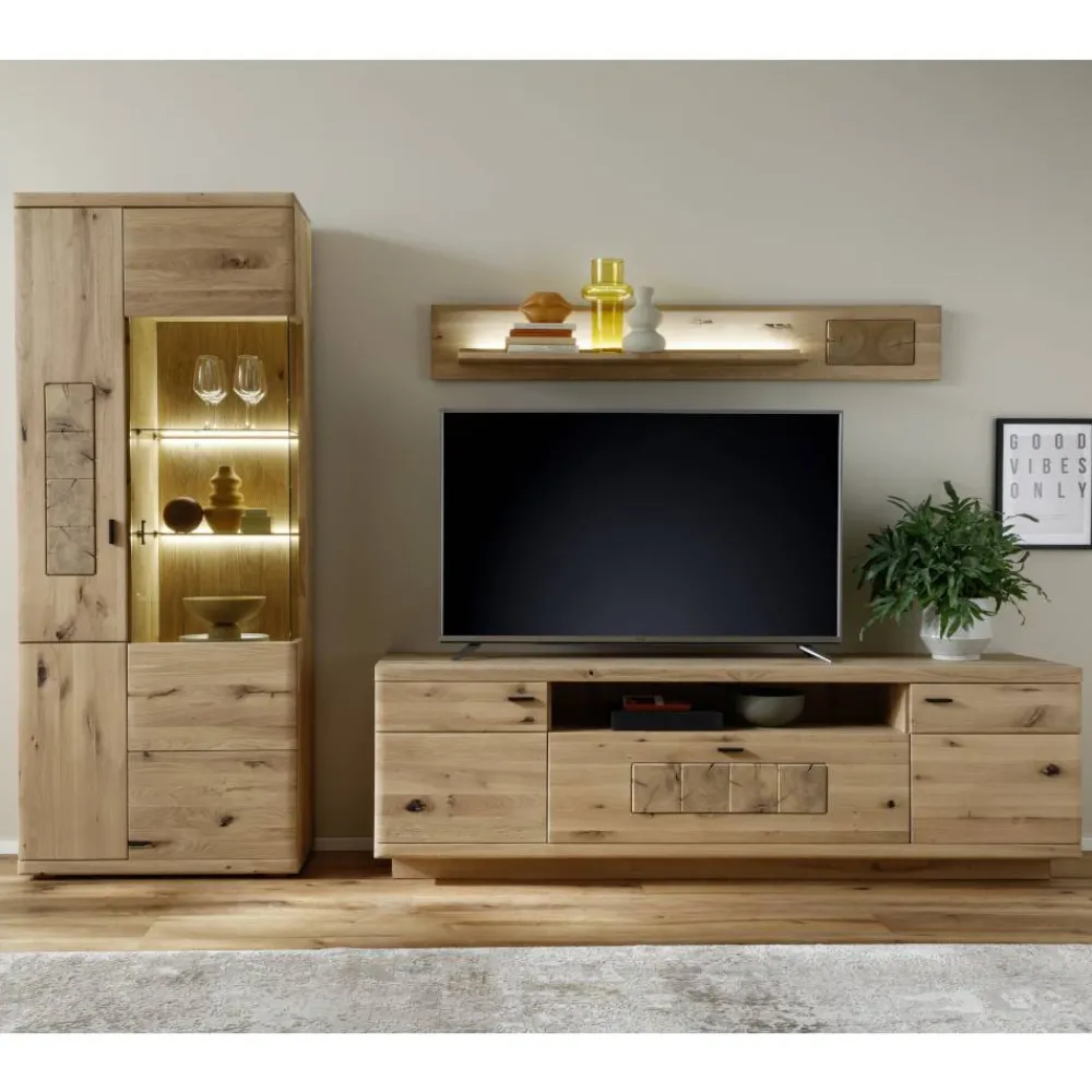 Wohnen Wohnwände<Wohnzimmer Wohnwand in Asteiche Hell - Losiamos (dreiteilig)