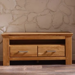 Wohnen Wohnwände<Wohnzimmer Wohnwand Ladressa aus Wildeiche geölt und gewachst (vierteilig)