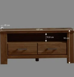 Wohnen Wohnwände<Wohnzimmer Wohnwand Ladressa aus Wildeiche geölt und gewachst (vierteilig)