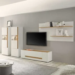 Wohnen Wohnwände<Wohnzimmer Wohnwand Set - Nonessia (vierteilig)