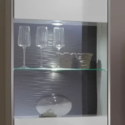 Wohnen Wohnwände<Wohnzimmer Wohnwand Tacroma in Hochglanz Weiß (vierteilig)