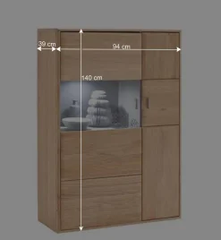 Wohnen Wohnwände<Wohnzimmer Wohnwand Vernella aus Massivholz (vierteilig)