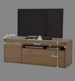 Wohnen Wohnwände<Wohnzimmer Wohnwand Vernella aus Massivholz (vierteilig)
