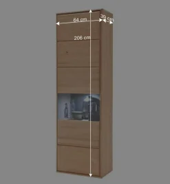 Wohnen Wohnwände<Wohnzimmer Wohnwand Vernella aus Massivholz (vierteilig)