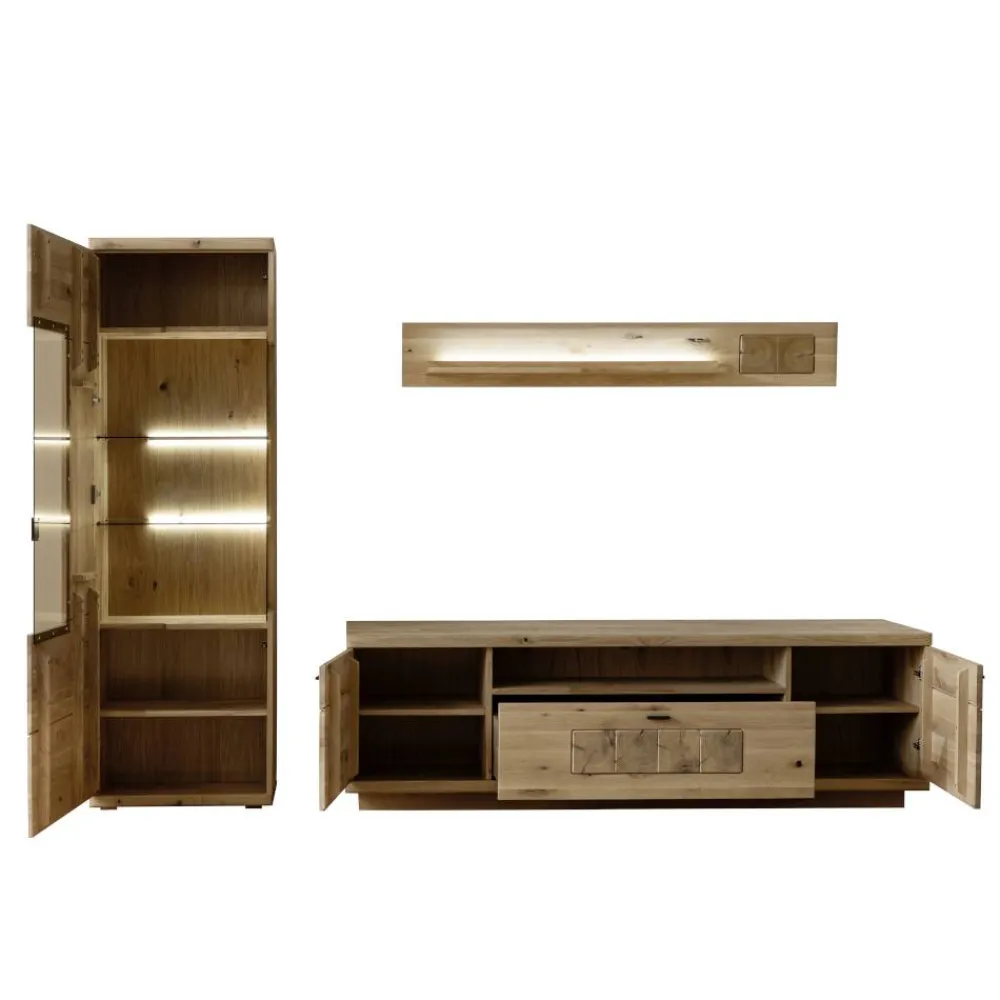 Wohnen Wohnwände<Wohnzimmer Wohnwandmöbel Set - Losiamos (dreiteilig)