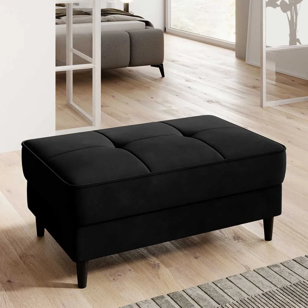 Wohnen Hocker<Wohnzimmerhocker mit Truhe in Schwarz - Oktay
