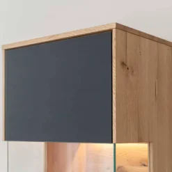 Wohnen Vitrinen<Wohnzimmerschrank aus Eiche und Glas - Masicuri