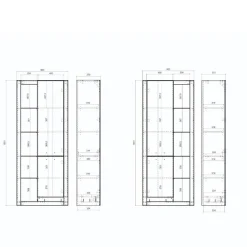 Wohnen Vitrinen<Wohnzimmerschrank Duo modern - Adejano (zweiteilig)