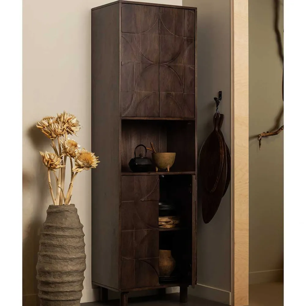Wohnen Vitrinen<Wohnzimmerschrank in Walnussfarben - Luisa
