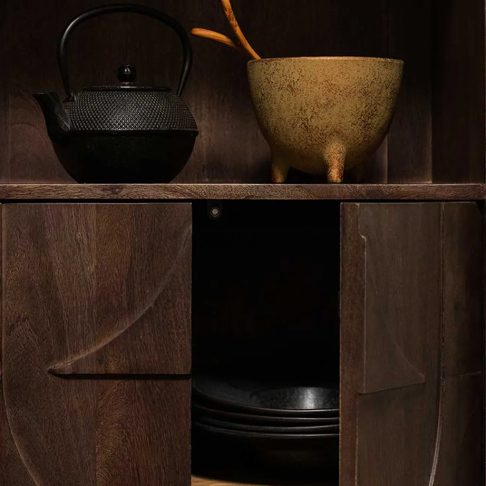 Wohnen Vitrinen<Wohnzimmerschrank in Walnussfarben - Luisa
