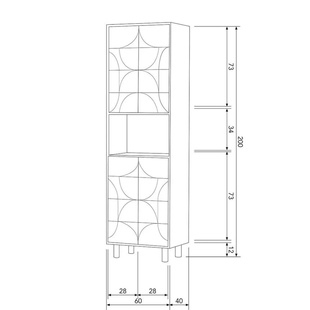 Wohnen Vitrinen<Wohnzimmerschrank in Walnussfarben - Luisa