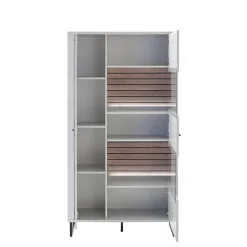 Wohnen Vitrinen<Wohnzimmerschrank in Weiß mit Wildeiche - Varzino